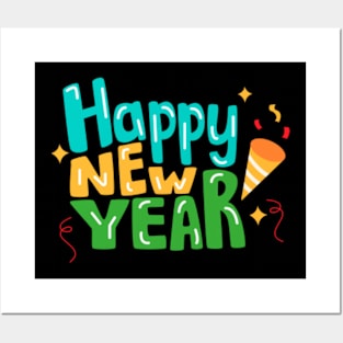 Colorful Happy New Year 2023 shirt Posters and Art